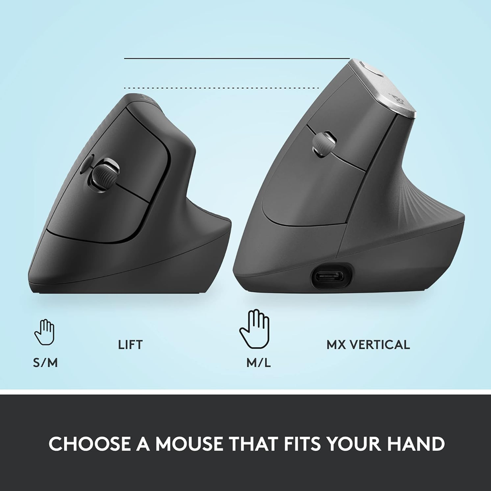 Logitech Lift Mouse side profile