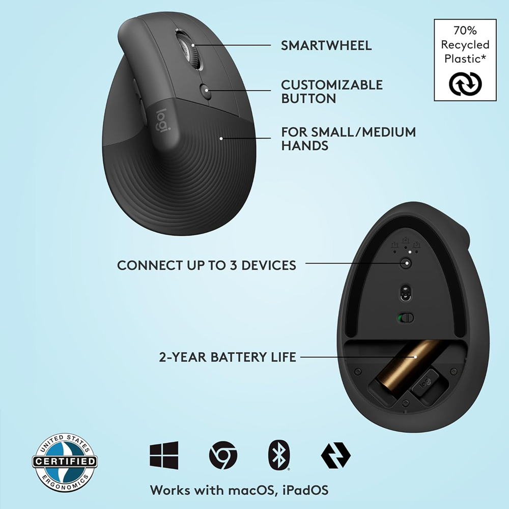 Logitech Lift Mouse in use