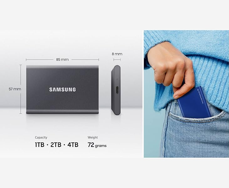 Samsung T7 SSD dimensions and size